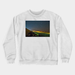 Hampton sea-wall night shot Crewneck Sweatshirt